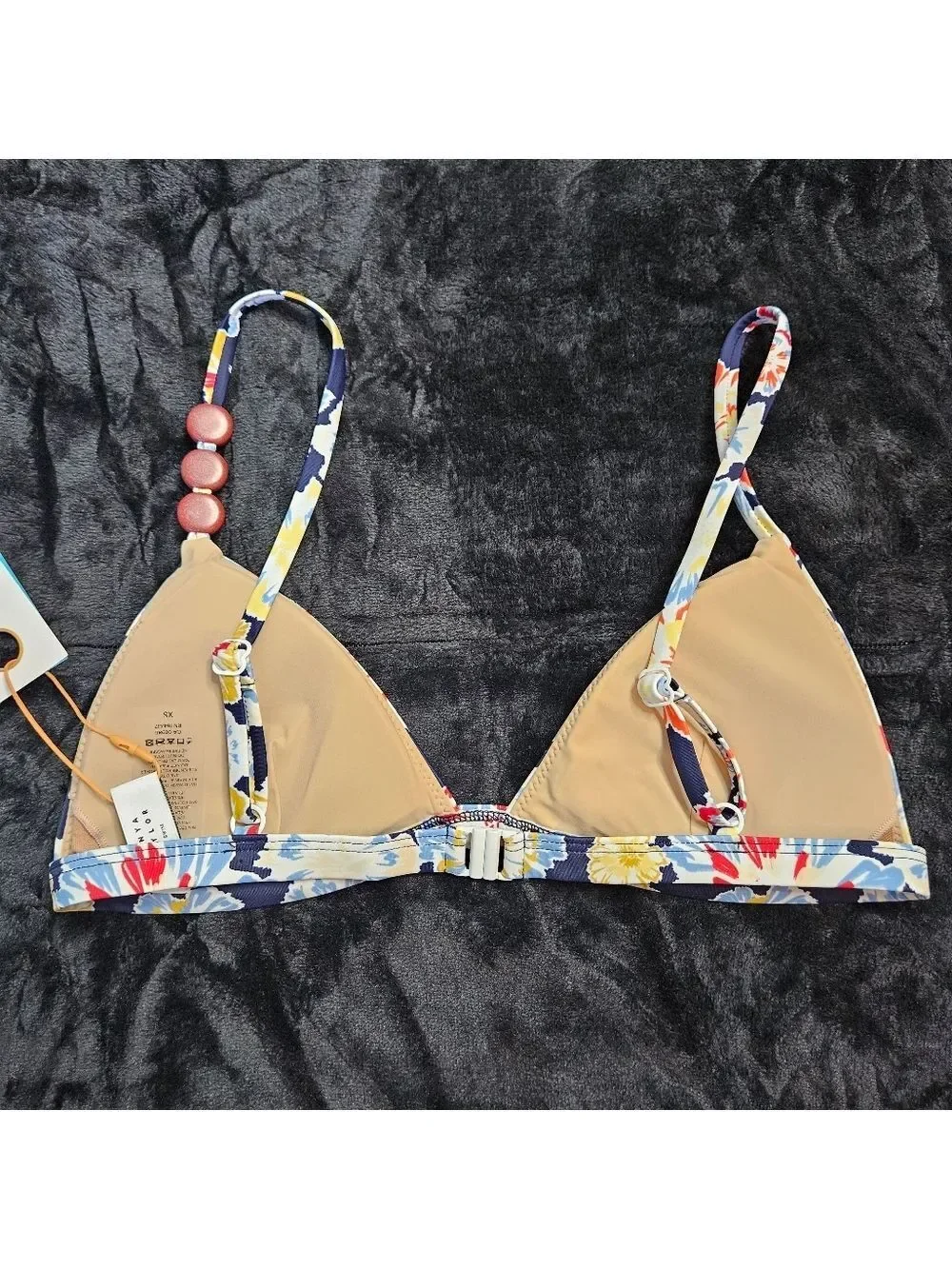 NWT Tanya Taylor Tia Bikini Top In Blue Floral Size XS